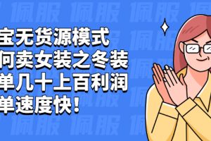 （2020期）淘宝无货源模式如何卖女装之冬装：一单几十上百利润，出单速度快！