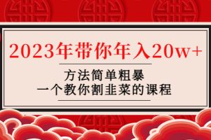 （4764期）韭菜-联盟· 2023年带你年入20w+方法简单粗暴，一个教你割韭菜的课程