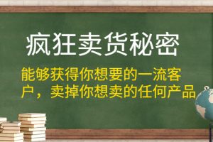 （1313期）疯狂卖货秘密（能够获得你想要的一流客户，卖掉你想卖的任何产品）无水印