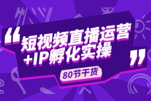 （4973期）短视频直播运营+IP孵化实战：80节干货实操分享