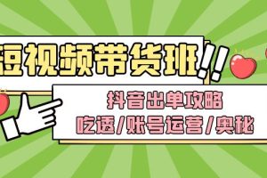 （4878期）短视频带货内训营：抖音出单攻略，吃透/账号运营/奥秘，轻松带货