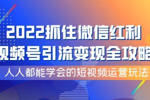 （3820期）2022抓住微信红利，视频号引流变现全攻略，人人都能学会的短视频运营玩法