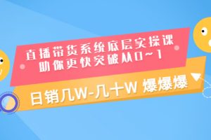 （3034期）直播带货系统底层实操课，助你更快突破从0~1，日销几W-几十W 爆爆爆