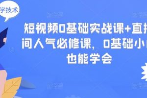 （2999期）短视频0基础实战课+直播间人气必修课，0基础小白也能学会