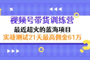 （2946期）外面收899【视频号带货训练营】最近超火：实测21天最高佣金61W(7月4日更新)