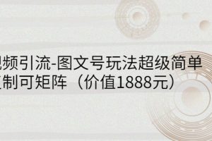 （2748期）短视频引流-图文号玩法超级简单，可复制可矩阵（价值1888元）