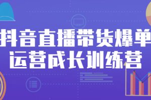 （2559期）抖音直播带货爆单运营成长训练营，手把手教你玩转直播带货