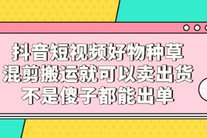 （2306期）抖音短视频好物种草，混剪搬运就可以卖出货，不是傻子都能出单