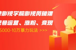 （1484期）卡牌影视学院影视剪辑课：影视号运营、涨粉、变现、月入5000-10万暴力玩法