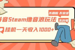 （5110期）抖音Steam撸音浪玩法 挂机一天收入1000+不露脸 不说话 不封号 社恐人群福音