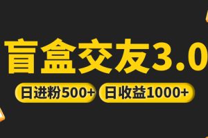 （5171期）亲测日收益破千 抖音引流丨简单暴力上手简单丨盲盒交友项目