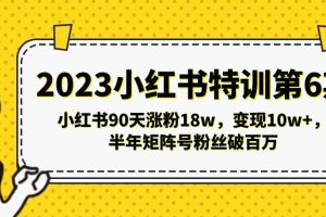 （5267期）2023小红书特训第6期，小红书90天涨粉18w，变现10w+，半年矩阵号粉丝破百万