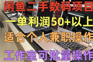 （5275期）闲鱼二手数码项目，个人副业低保收入一单50+以上，工作室批量放大操作