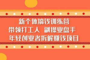 （5308期）新个体搞钱训练营：带领打工人 副操业盘手 年轻创业者拆解赚钱项目