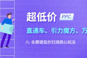 （5659期）2023超低价·ppc—“直通车、引力魔方、万相台”全渠道·低价扫流核心玩法