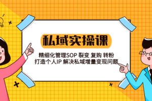 （5805期）私域实战课程：精细化管理SOP 裂变 复购 转粉 打造个人IP 私域增量变现问题