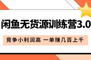 （5828期）闲鱼无货源训练营3.0：竞争小利润高 一单赚几百上千（教程+手册）第3次更新