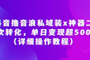 （6186期）抖音撸音浪私域装x神器二次转化，单日变现超500（详细操作教程）