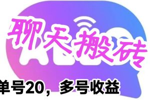 （6376期）最新蓝海聊天平台手动搬砖，单号日入20，多号多撸，当天见效益