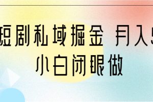 （6939期）靠短剧私域掘金 月入5W 小白闭眼做（教程+2T资料）