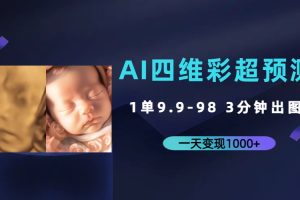 （7181期）AI四维彩超预测，一单9.9-98，3分钟出图，一天变现1000+