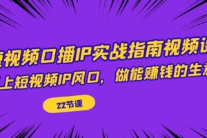 （7202期）短视频口播IP实战指南视频课，踩上短视频IP风口，做能赚钱的生意（22节课）