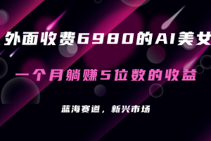 （7213期）外面收费6980的AI美女项目！每月躺赚5位数收益（教程+素材+工具）