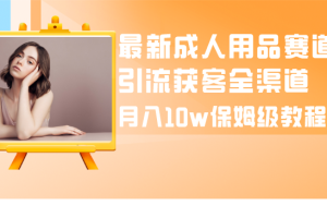 （8309期）最新成人用品赛道引流获客全渠道，月入10w保姆级教程