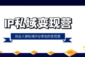 （8325期）IP私域-变现营，创业人做私域IP必参加的变现营（22节课）