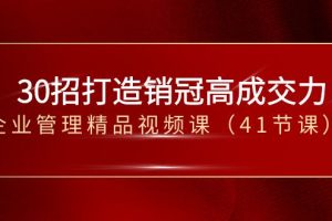 （8477期）30招-打造销冠高成交力-企业管理精品视频课（41节课）