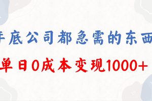 （8497期）年底必做项目，每个公司都需要，今年别再错过了，0成本变现，单日收益1000