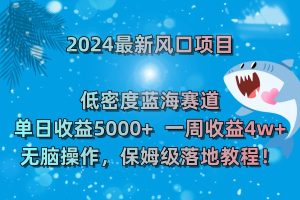 （8545期）2024最新风口项目 低密度蓝海赛道，日收益5000+周收益4w+ 无脑操作，保…