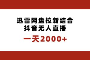 （8551期）一天2000+迅雷网盘拉新结合抖音无人直播，独创玩法保姆级教学