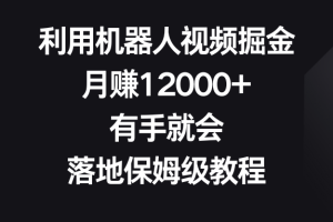 （8801期）利用机器人视频掘金，月赚12000+，有手就会，落地保姆级教程