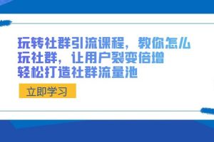 （8821期）玩转社群 引流课程，教你怎么玩社群，让用户裂变倍增，轻松打造社群流量池