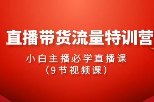 （9592期）2024直播带货流量特训营，小白主播必学直播课（9节视频课）