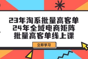 （9636期）23年淘系批量高客单+24年全域电商矩阵，批量高客单线上课（109节课）