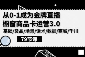 （9927期）0-1成为金牌直播-橱窗商品卡运营3.0，基础/货品/场景/话术/数据/商城/千川