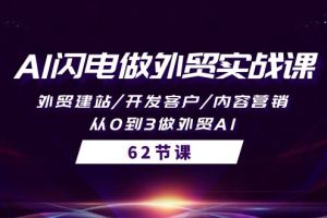 （10049期）AI闪电做外贸实战课，外贸建站/开发客户/内容营销/从0到3做外贸AI-62节