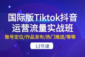 （10712期）国际版Tiktok抖音运营流量实战班：账号定位/作品发布/热门推送/等等-13节