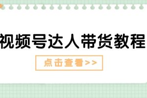 （11162期）视频号达人带货教程：达人剧情打法（长期）+达人带货广告（短期）