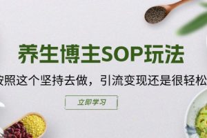 （11572期）养生博主SOP玩法，按照这个坚持去做，引流变现还是很轻松的