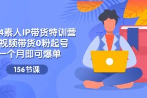 （11670期）2024素人IP带货特训营，短视频带货0粉起号，一个月即可爆单（156节）