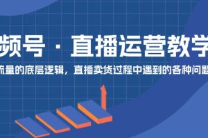 （11687期）视频号 直播运营教学：直播流量的底层逻辑，直播卖货过程中遇到的各种问题