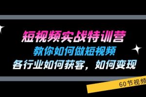 （11729期）短视频实战特训营：教你如何做短视频，各行业如何获客，如何变现 (60节)