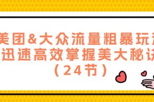 （12044期）美团&大众流量粗暴玩法，迅速高效掌握美大秘诀（24节）