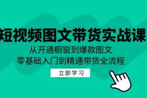 （12655期）短视频图文带货实战课：从开通橱窗到爆款图文，零基础入门到精通带货